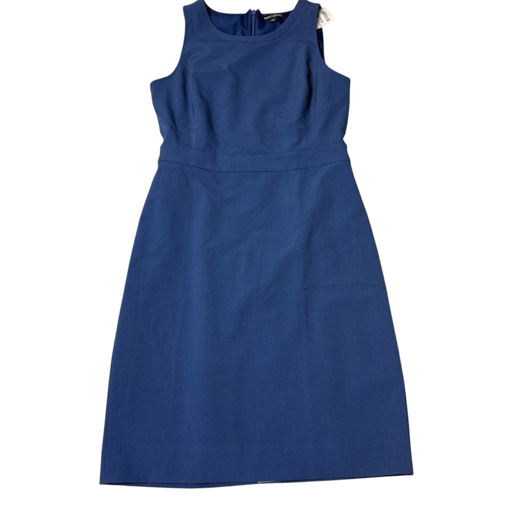 J Crew Mercantile sheath midi dress blue NWT